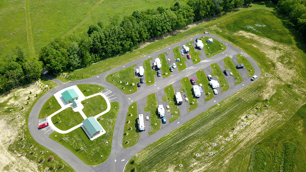 Campground and Trail behind - photo credit: Greene County Parks & Trails.